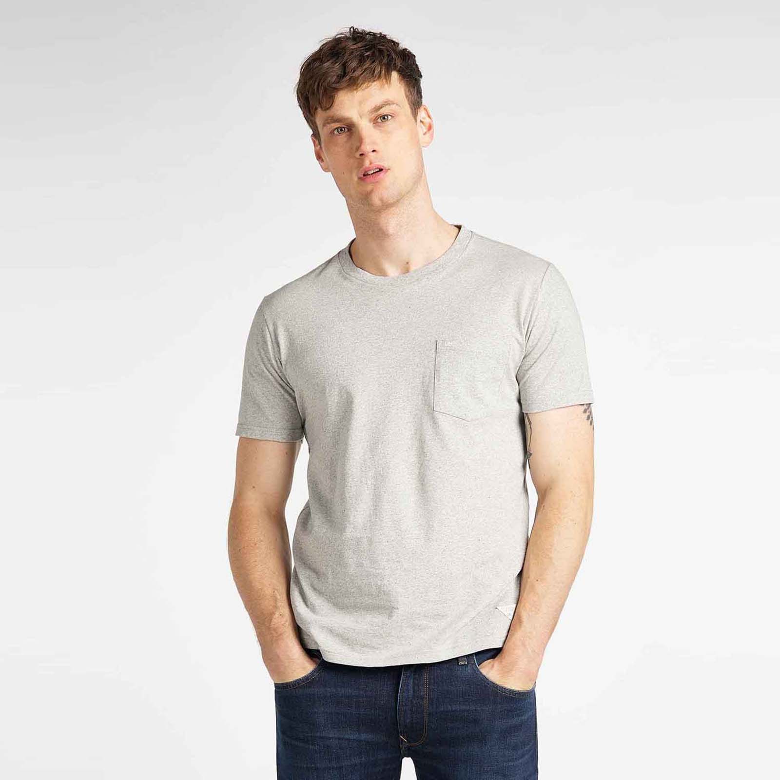 

Футболка мужская Lee SUSTAINABLE TEE GREY MELE серая XL, SUSTAINABLE TEE GREY MELE