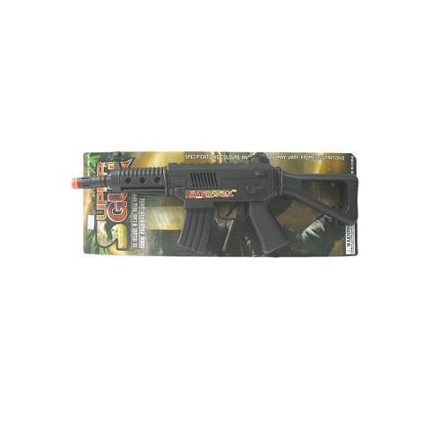 

Автомат игрушечный Shantou черный, свет, звук на листе (552)