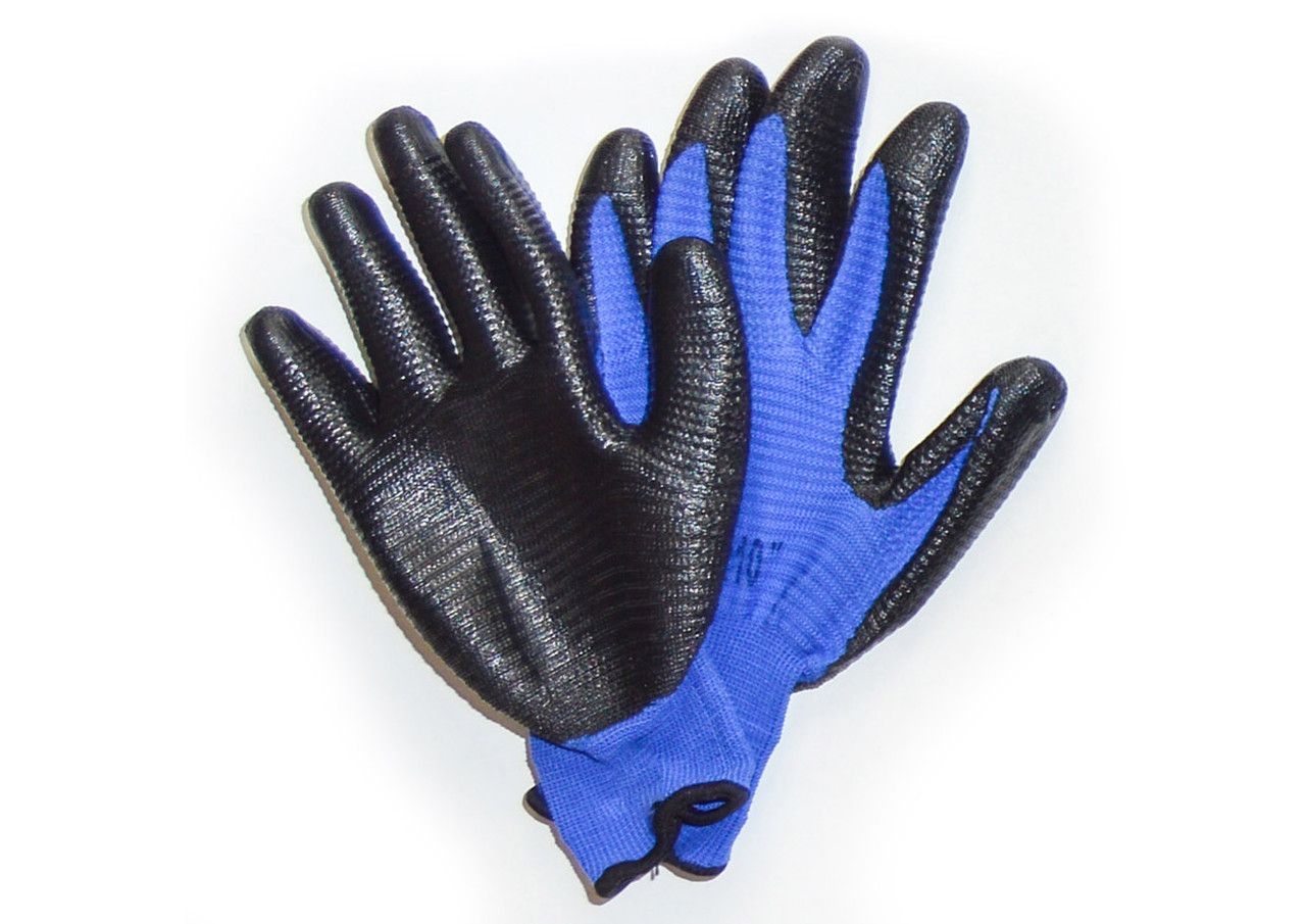 фото Перчатки в черной обливке синие, размер m nobrand