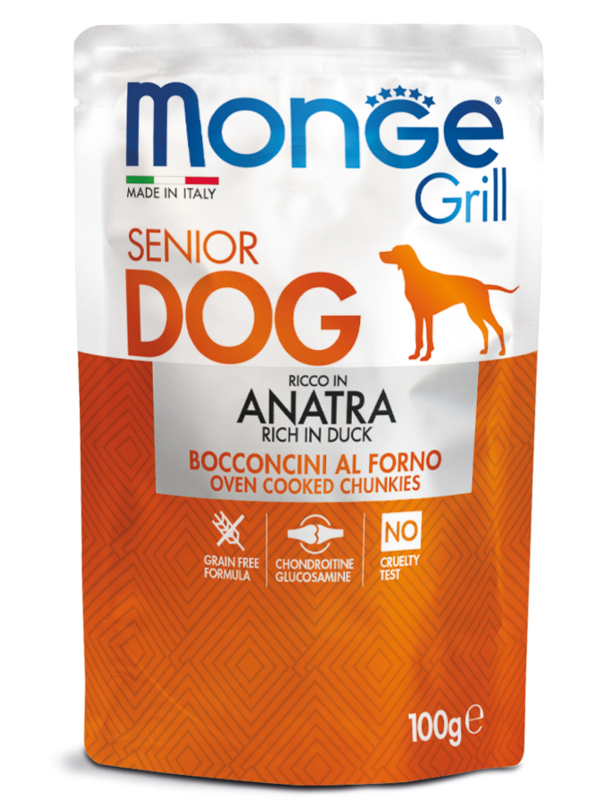 фото Влажный корм для собак monge dog grill senior, утка, 14шт, 100г