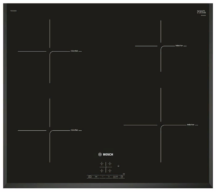 фото Встраиваемая варочная панель индукционная bosch pie651bb1e black