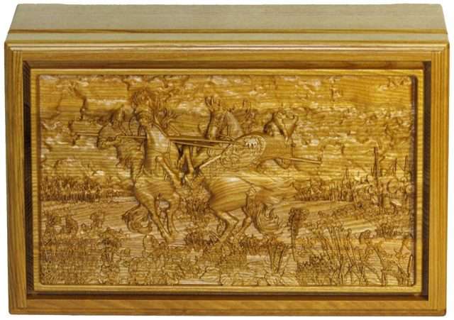 фото Шкатулка для классического лото поединок пересвета с челубеем на куликовом поле из мореног ровертайм