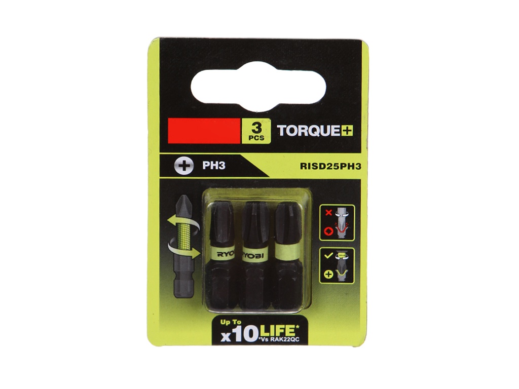 

Набор бит Ryobi RISD25PH3 3шт 5132004124, RISD25PH3 5132004124