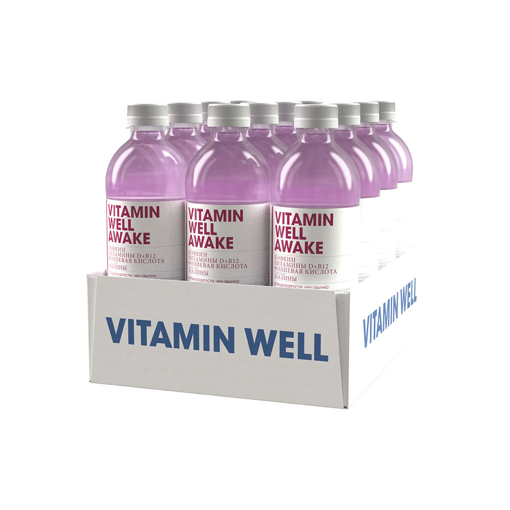 

Напиток Vitamin Well Awake Малина 12 шт по 500 мл, Awake