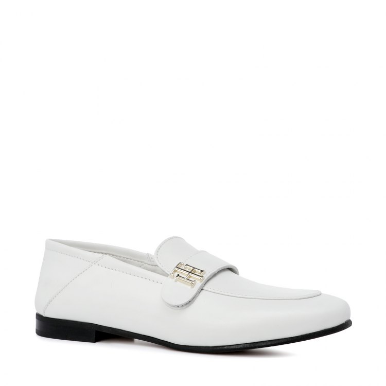 фото Женские полуботинки tommy hilfiger th essentials leather loafer fw0fw05786 белый р.39 eu