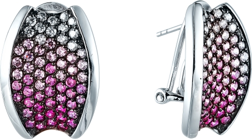 

Серьги женские из серебра Джей Ви PE120019D, фианит, PE120019D
