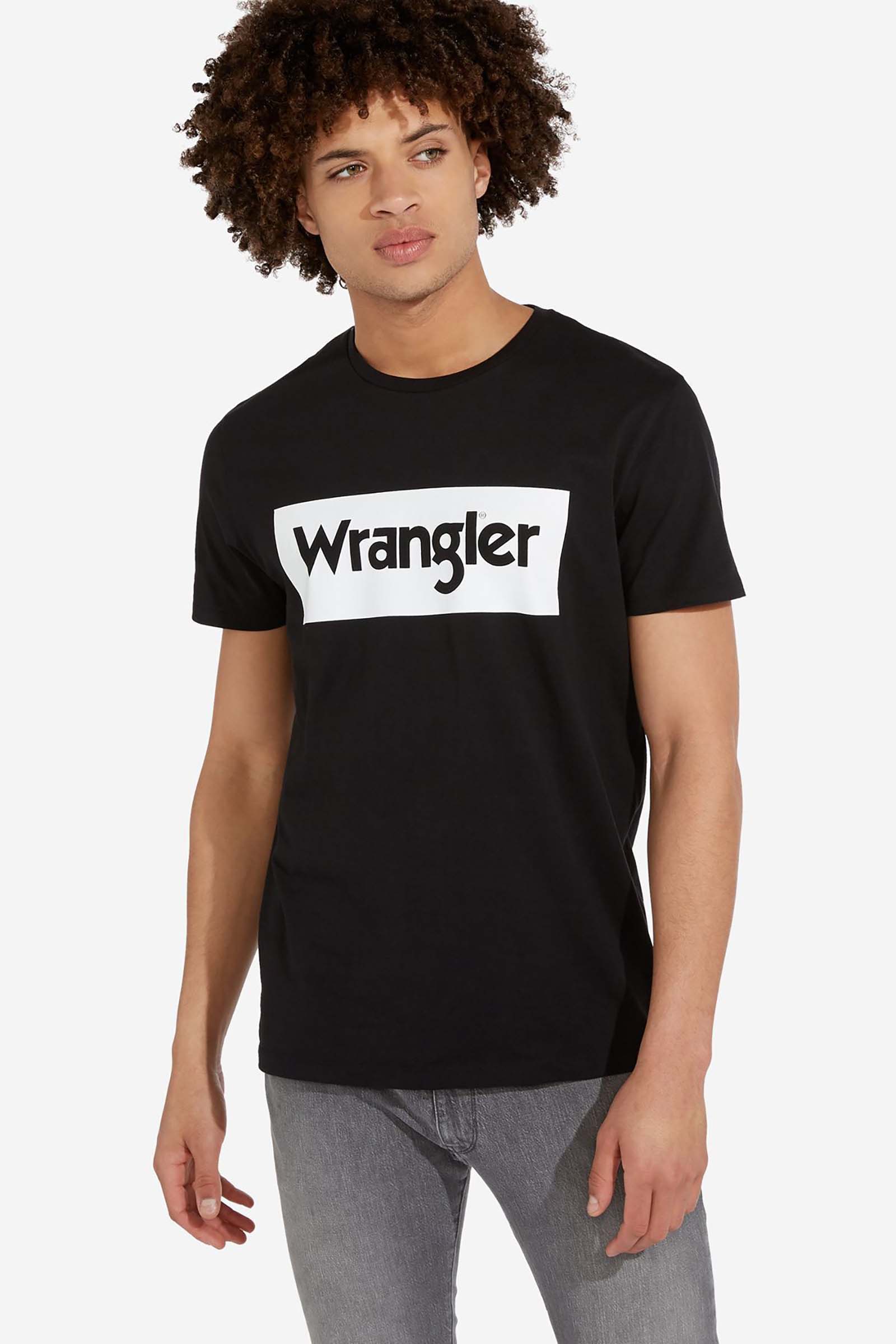 фото Футболка мужская ss logo tee wrangler черная 4xl