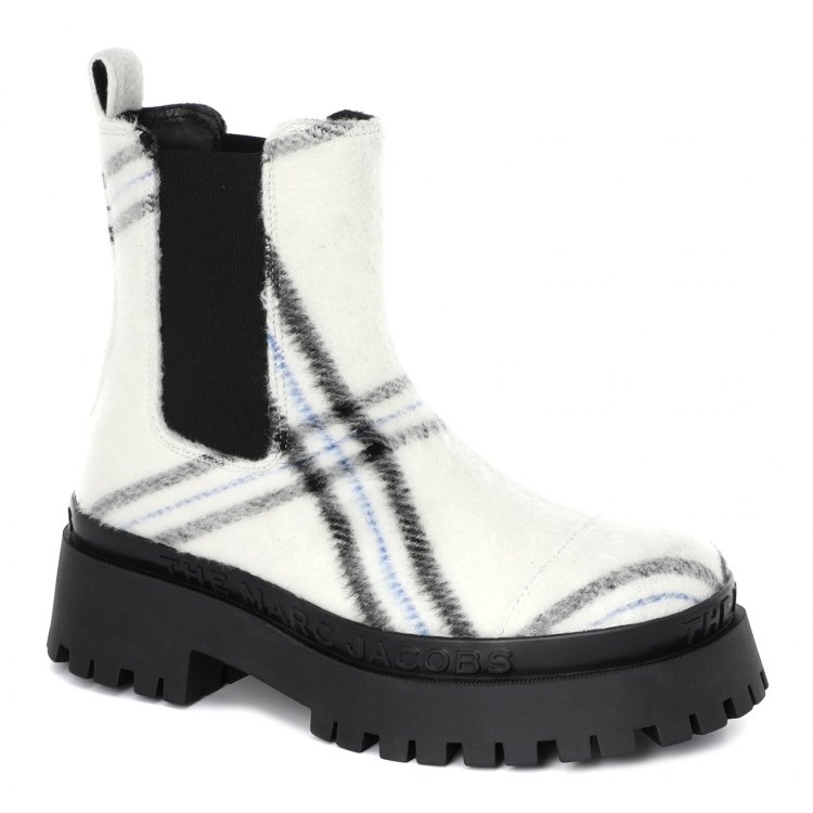 фото Женские ботинки челси marc jacobs the plaid boot m9002361 цв. молочно-белый 35 eu