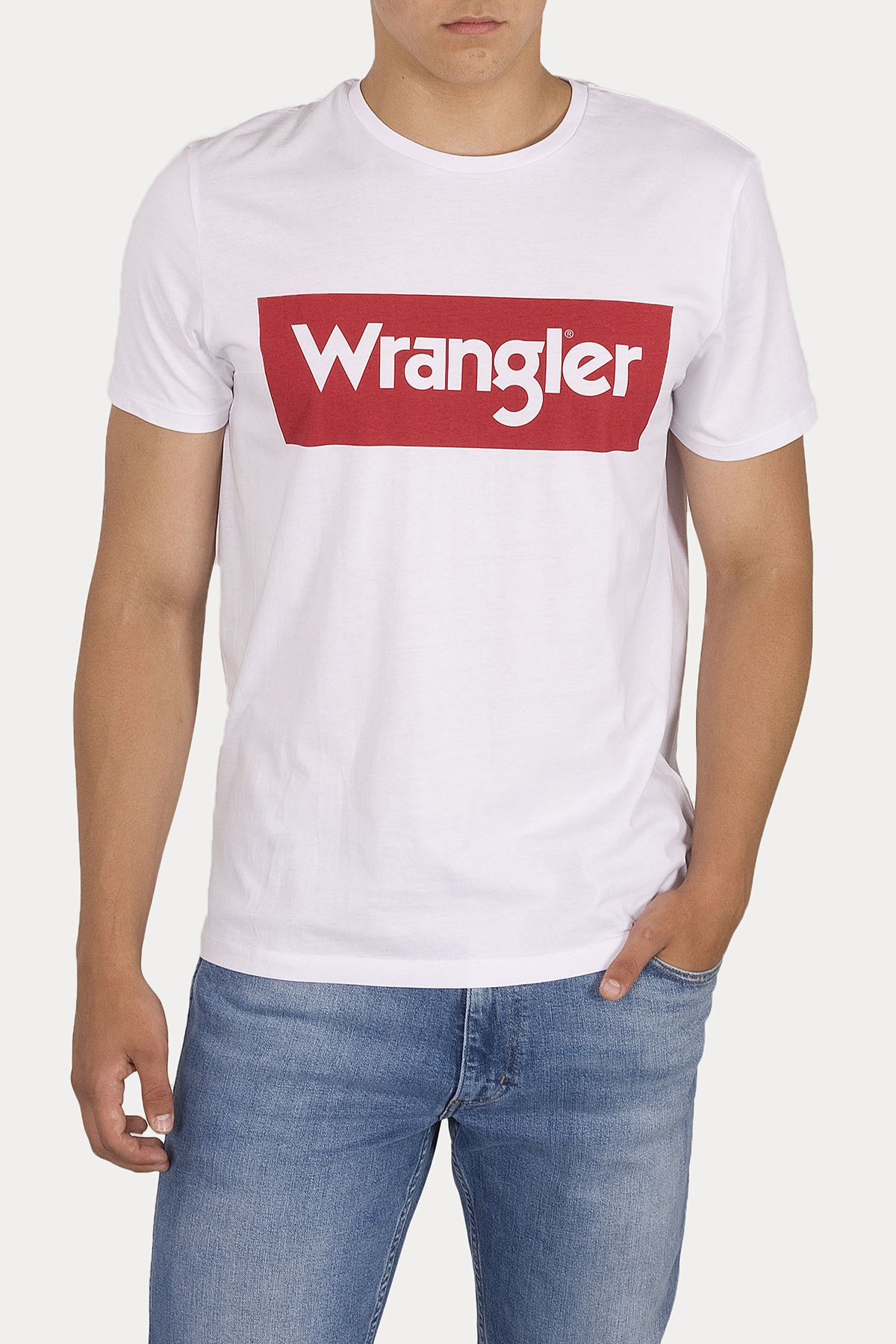 фото Футболка мужская ss logo tee wrangler белая 4xl