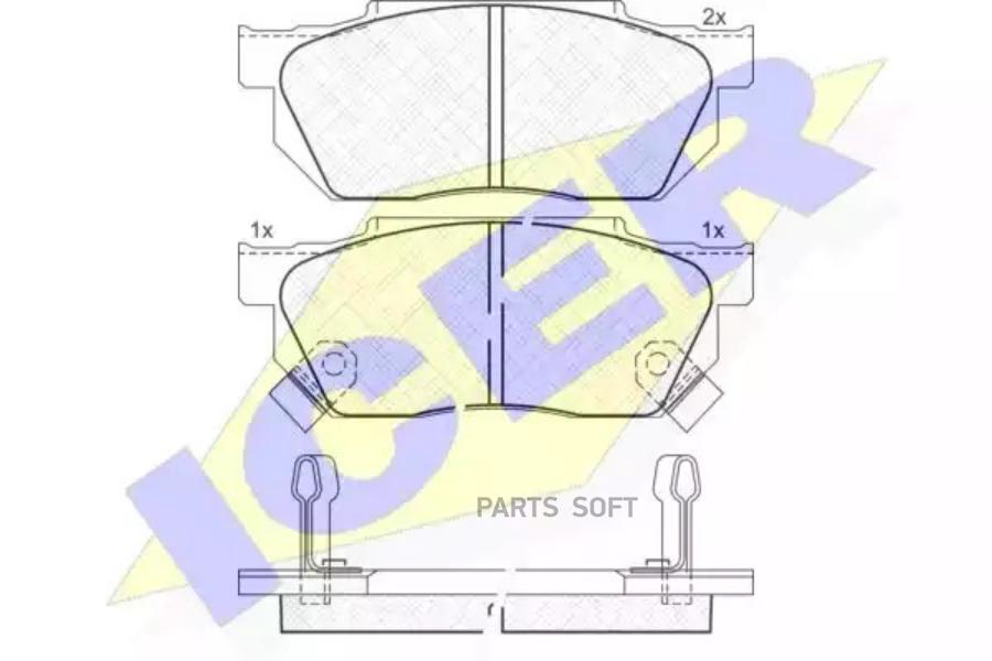 

Колодки дисковые передниеhonda civic 1.3-1.6 87-91/1.3 16v 91-95 180494