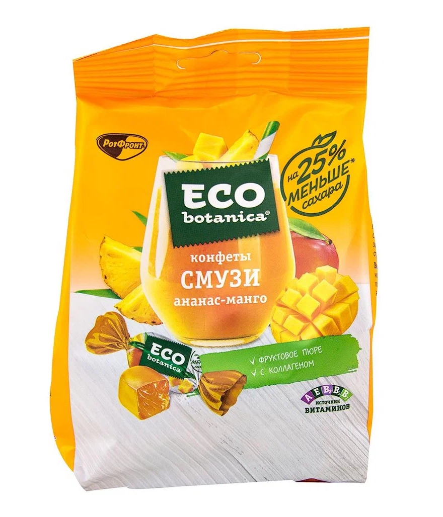 

Конфеты РотФронт Eco botanica желейные СМУЗИ Ананас-Манго, 150 г