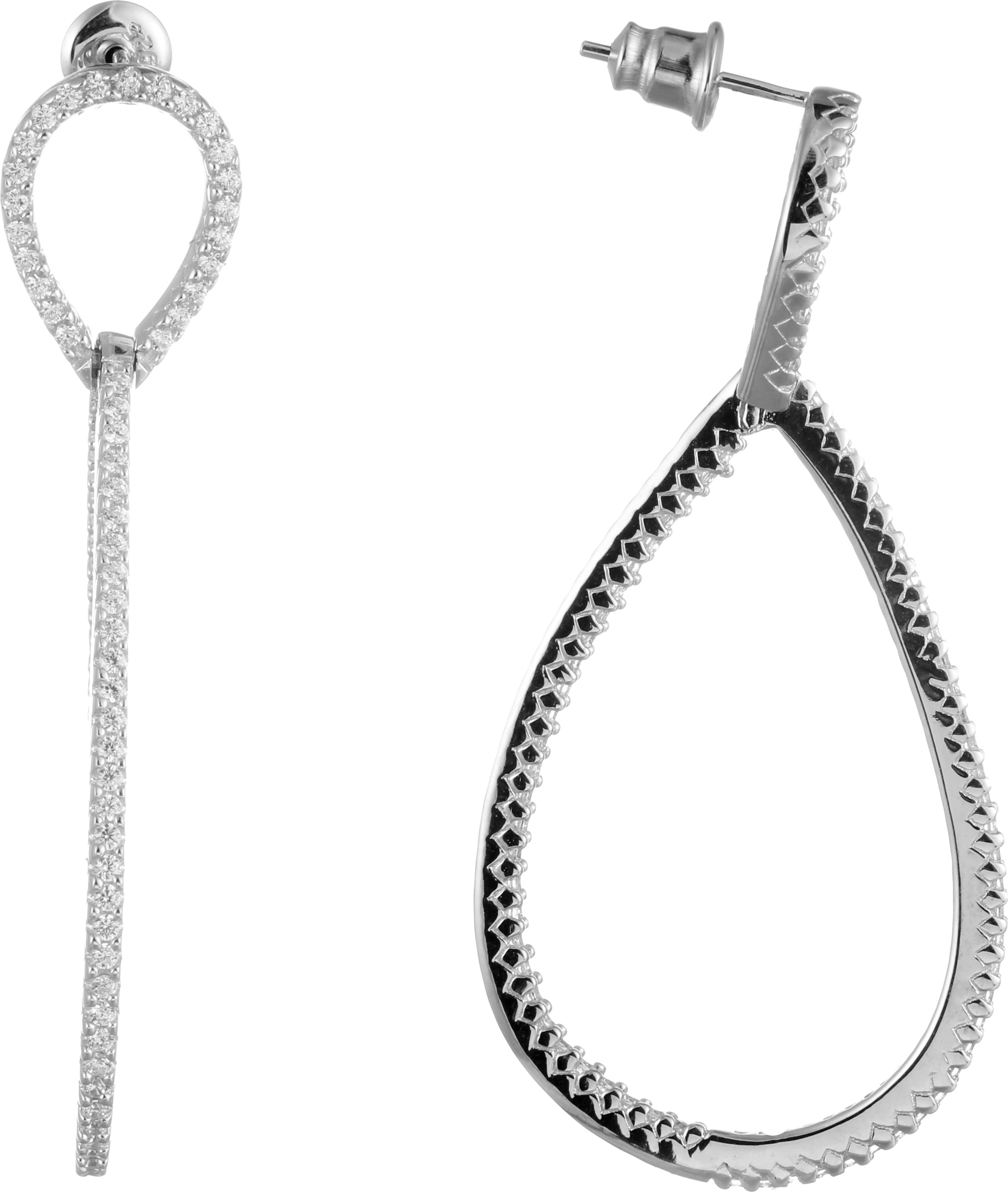 

Серьги женские из серебра Джей Ви FNE00253W, фианит, FNE00253W