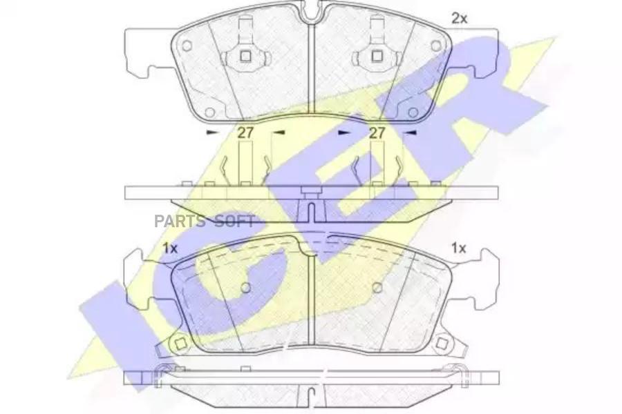 

Комплект тормозных колодок ICER 181988