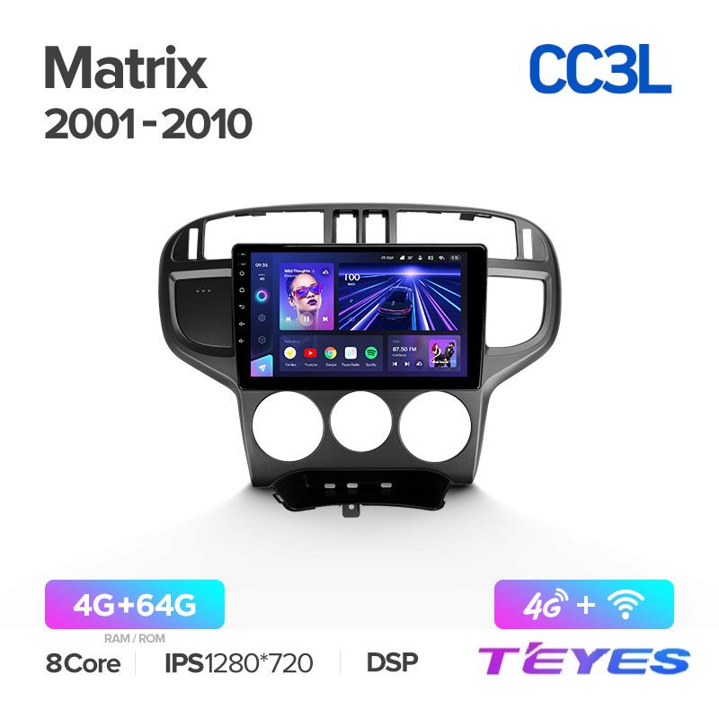 

Магнитола Teyes CC3L 4/64 9" для Hyundai Matrix 2001-2010, CC3L 4/64 9"