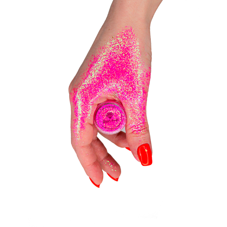 фото Гель-блёстки glitter things для лица и тела, розовый неон, 5 мл