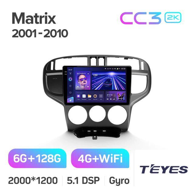 

Магнитола Teyes CC3 2K 6/128 9" для Hyundai Matrix 2001-2010, CC3 2K 6/128 9"