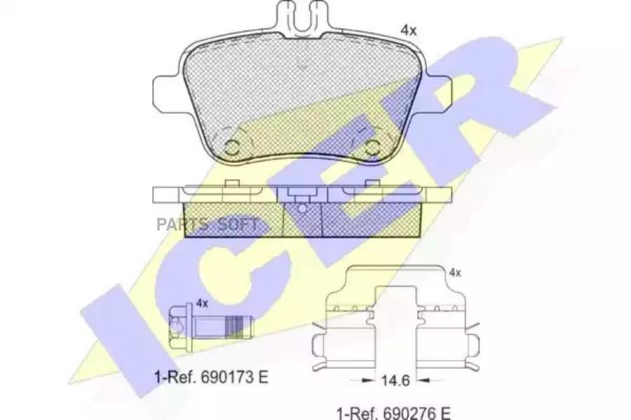 

Колодки дисковые задние mb slk r172 2.0-3.5 11 182039 ICER 182039