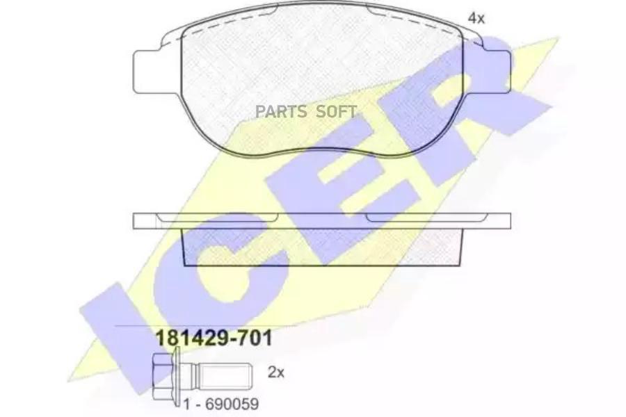 

Колодки Тормозные Peugeot 307 1,6/2,0 Передние Icer Icer арт. 181429701