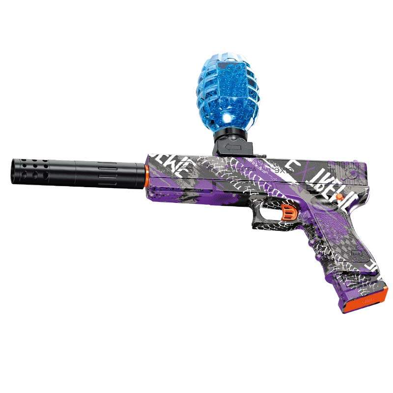 Игрушечный электрический пистолет Matreshka Glock 18 бластер с пульками орбиз фиолетовый пистолет market toys lab генератор мыльных пузырей гатлинг фиолетовый