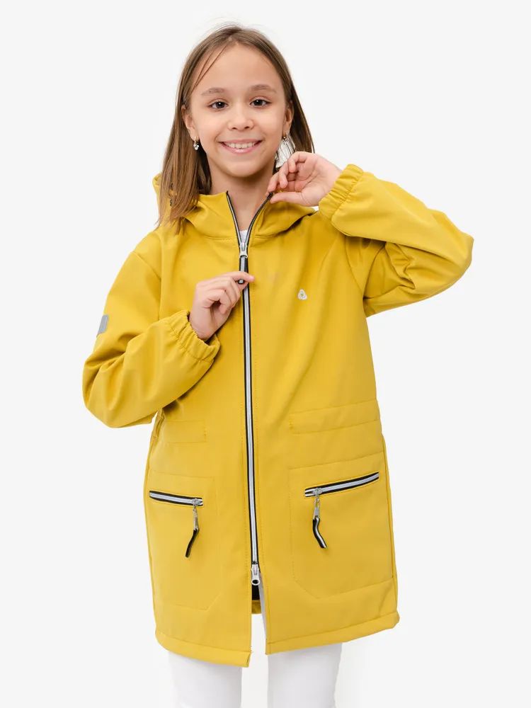 Куртки и пальто детские CosmoTex Гуффи, Горчицачерный, 158