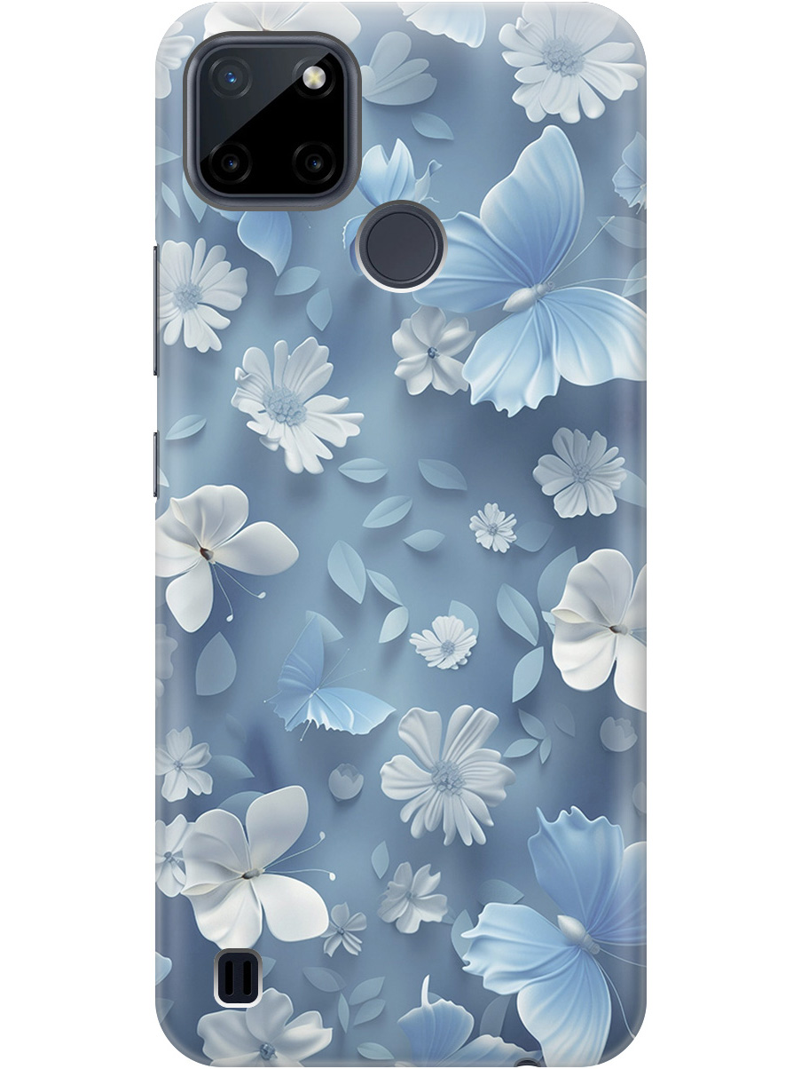 

Силиконовый чехол на Realme C21Y с принтом "Голубые бабочки", Прозрачный;белый;голубой, 735001110