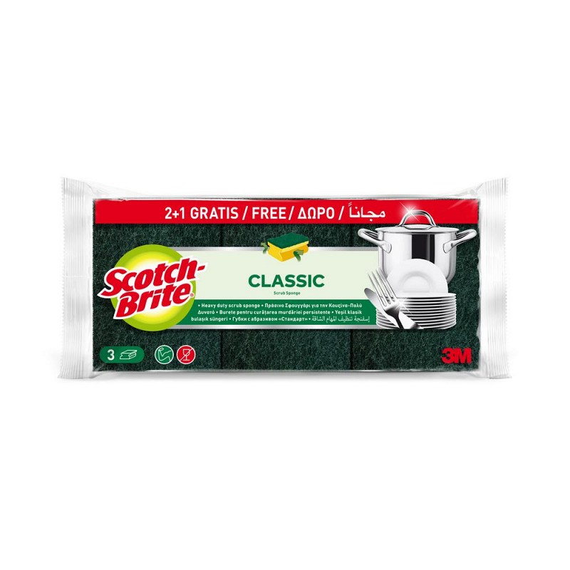 фото Губки для посуды scotch-brite стандарт, формованные, 3 шт.