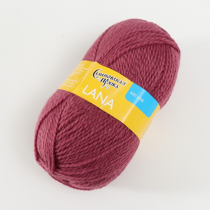 фото Пряжа lana (лана) 50% шерсть, 50% акрил 200м/50гр брусничный (51) nobrand
