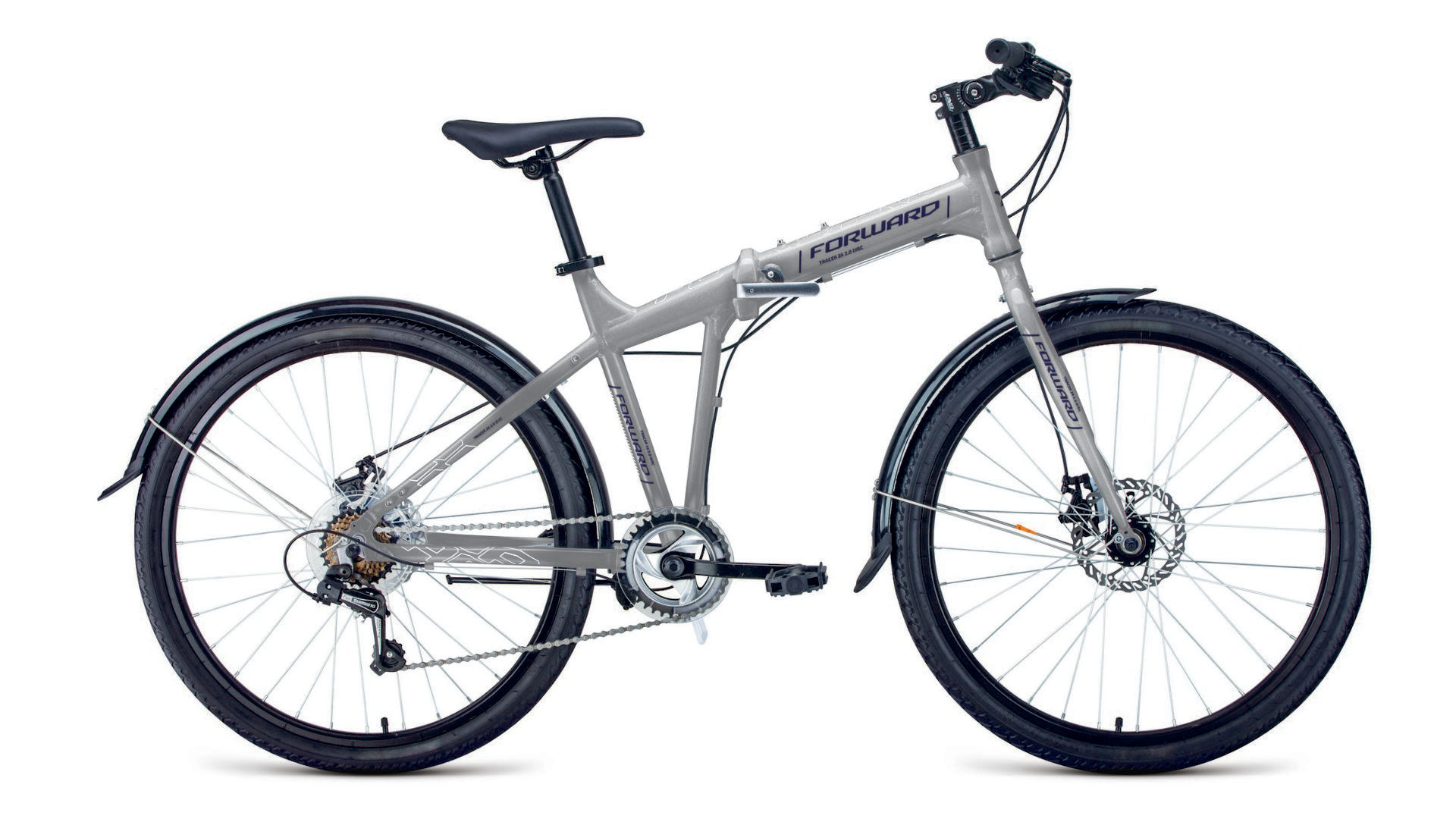 фото Велосипед forward tracer 26 2.0 disc 2021 19" серый/синий