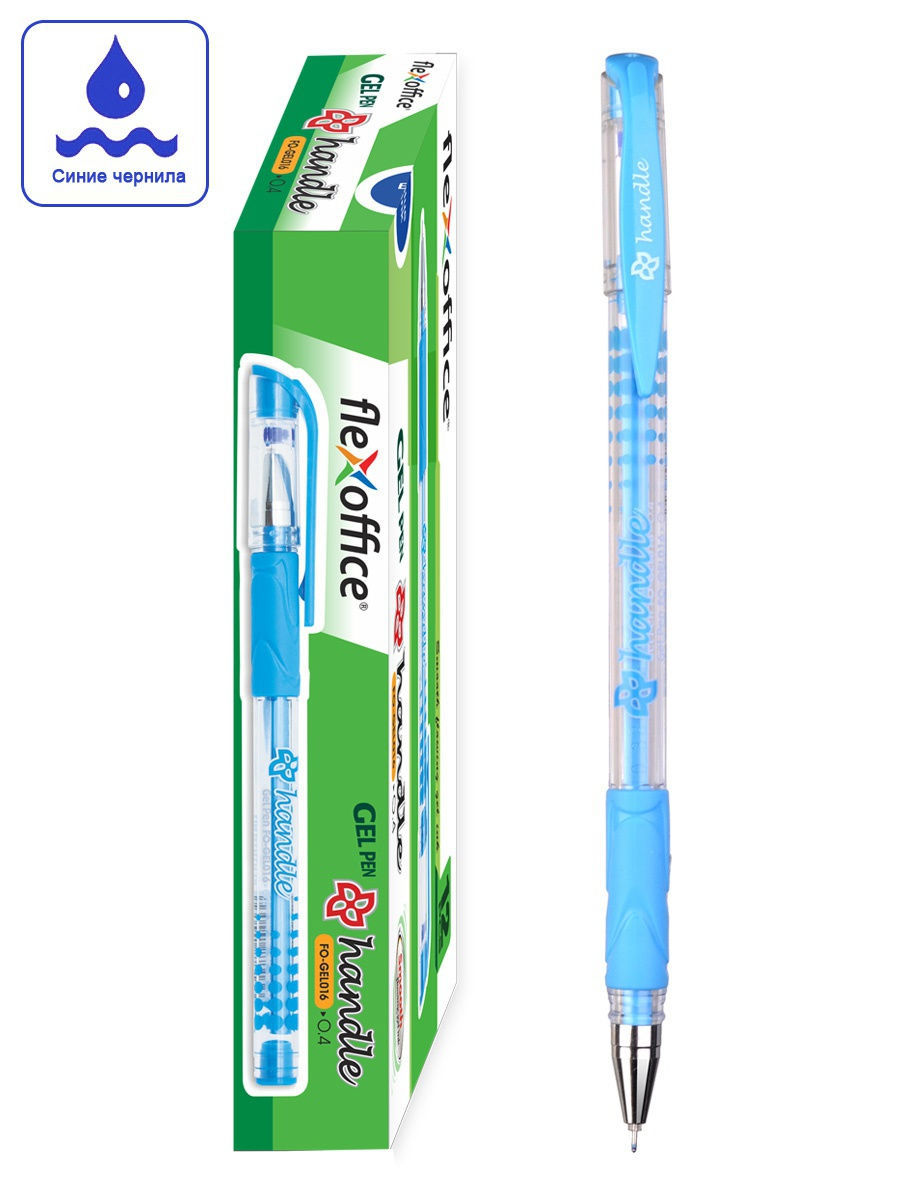 фото Набор ручек гелевых flexoffice handle fo-gel016 blue, синие, 0,4 мм, 12 шт.