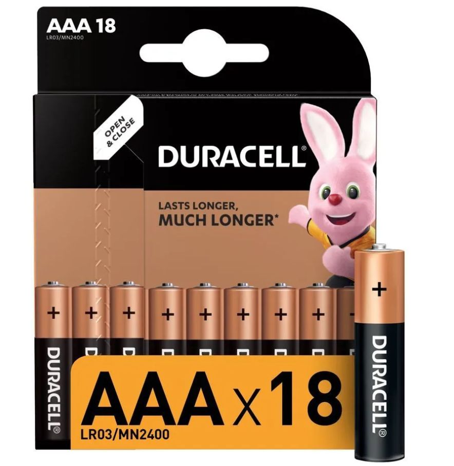 

Батарейка Алкалиновая Duracell Basic Aaa 1,5V Упаковка 18 Шт. Lr03/Mn2400 Bl-18 1Шт