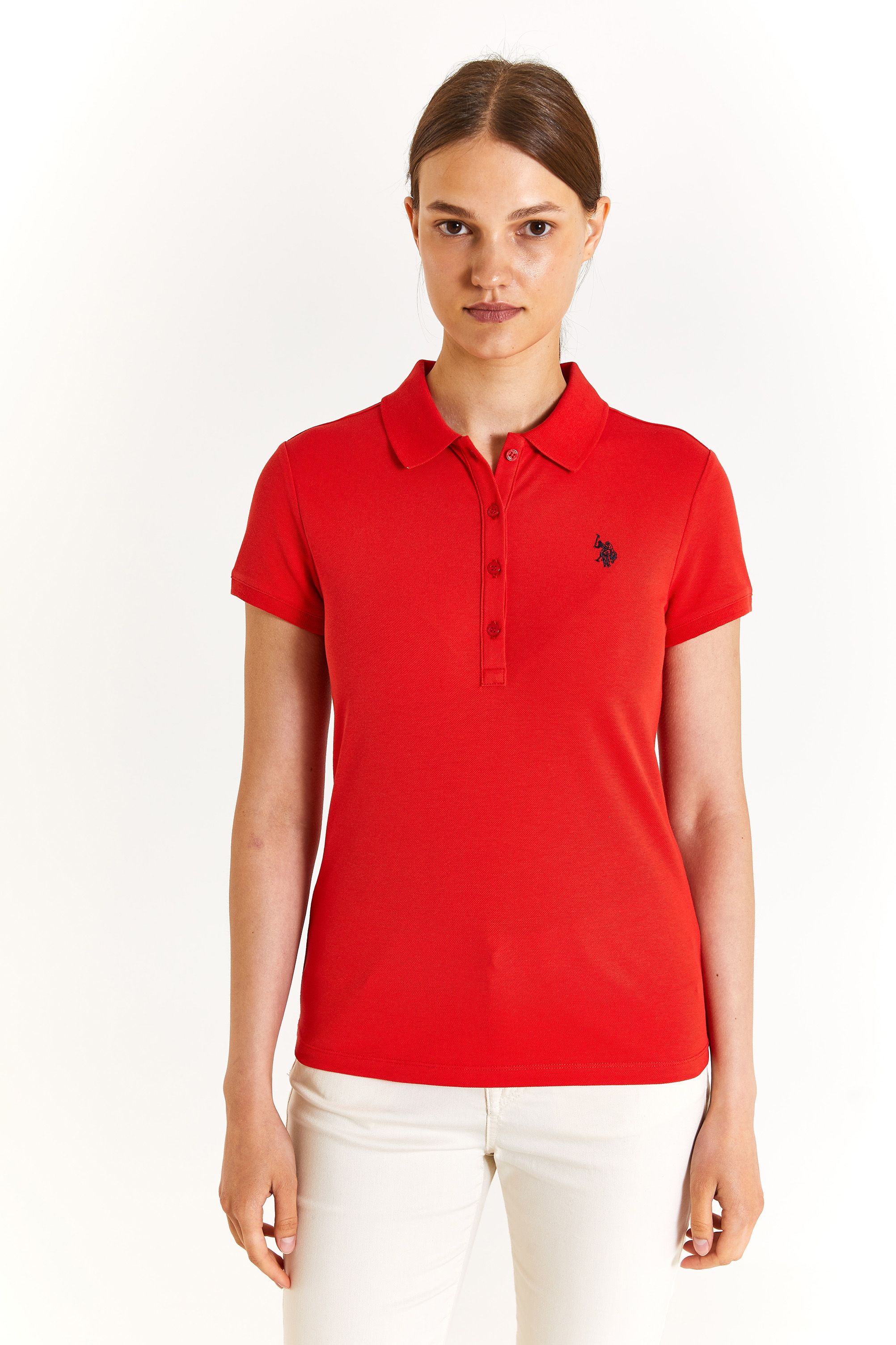 Футболка женская U.S. POLO Assn. G082GL0110GTP-IY24 красная XL