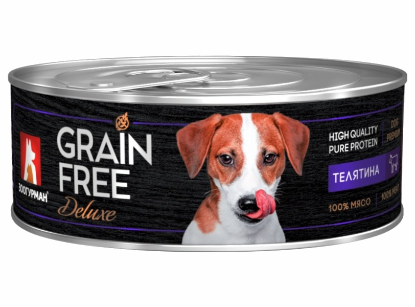 фото Влажный корм для собак grain free телятина, 24шт по 100 г