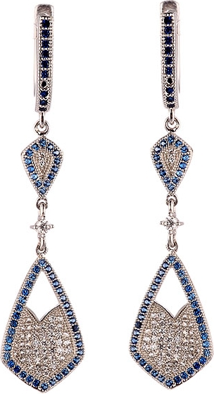 

Серьги женские из серебра Джей Ви GE10244B, фианит, GE10244B