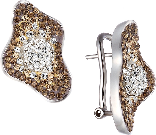 

Серьги женские из серебра Джей Ви ES0044, фианит, ES0044
