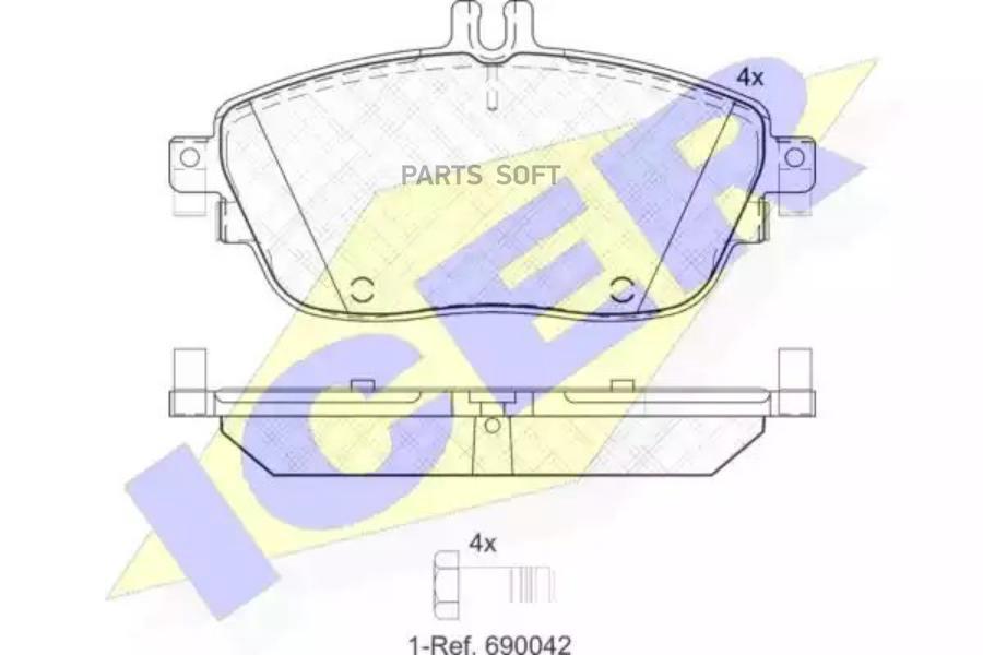 Тормозные колодки ICER передние для Mercedes-Benz w246 1.8, 2.0cdi 2011 182061