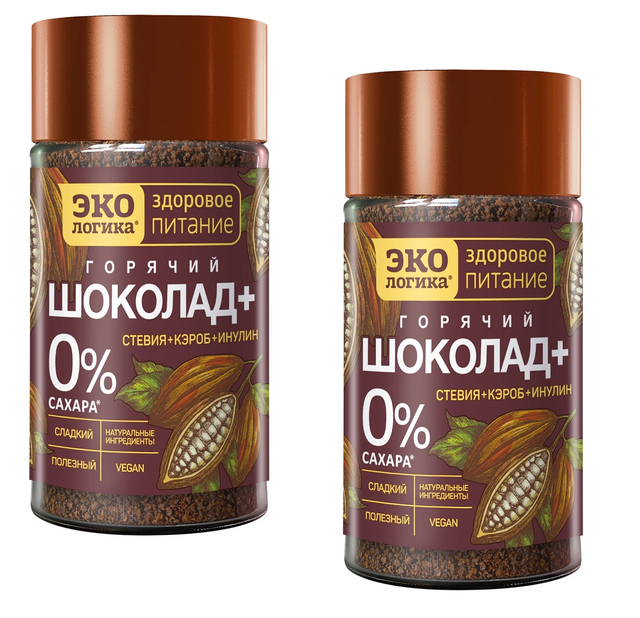 

Какао-напиток Экологика, горячий шоколад+, растворимый, 125 г х 2 шт