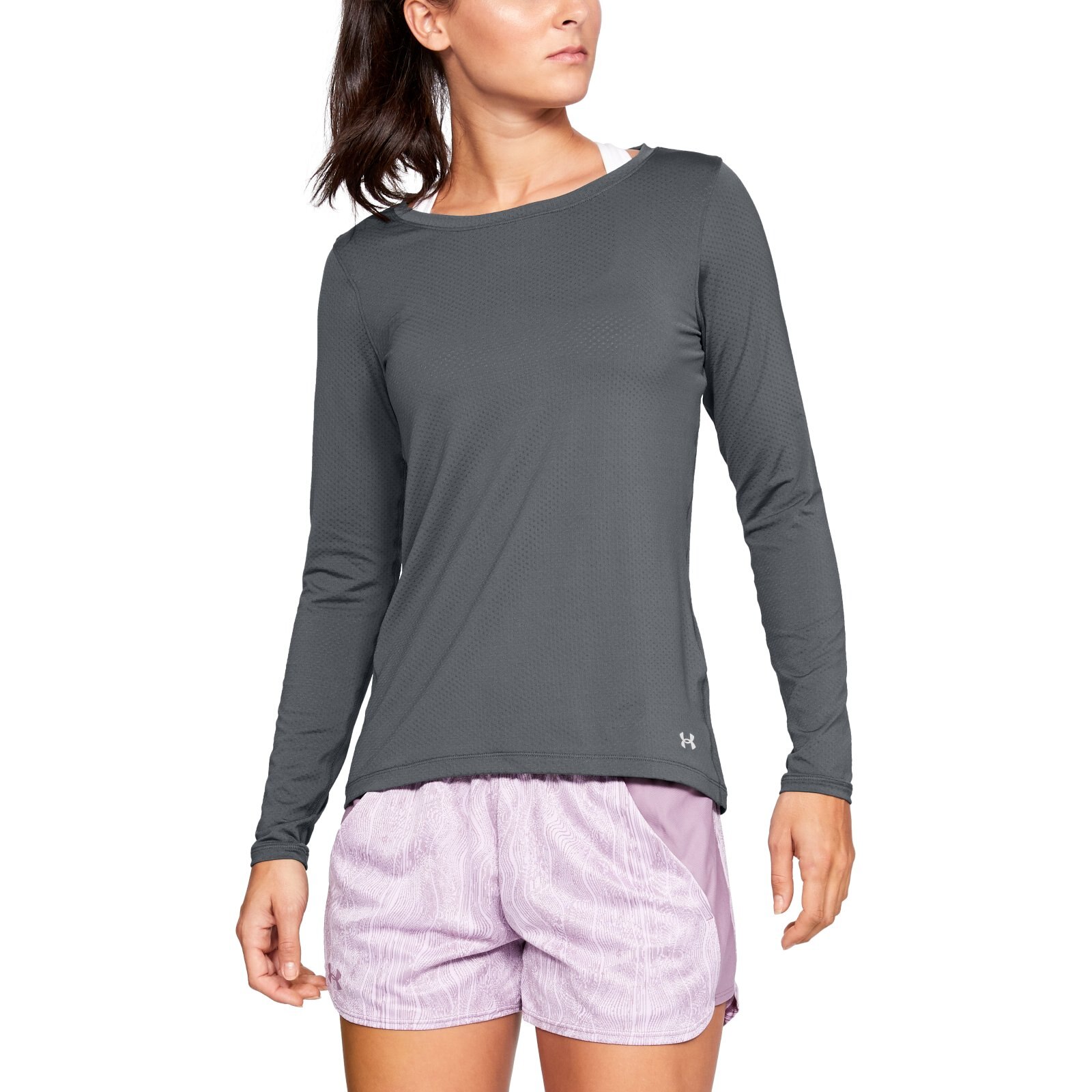 фото Лонгслив женский under armour hg long sleeve серый s/m