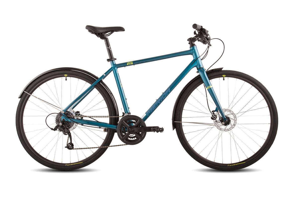 Велосипед Merida Crossway Urban 50 2023 M teal blue/silverblue/lime