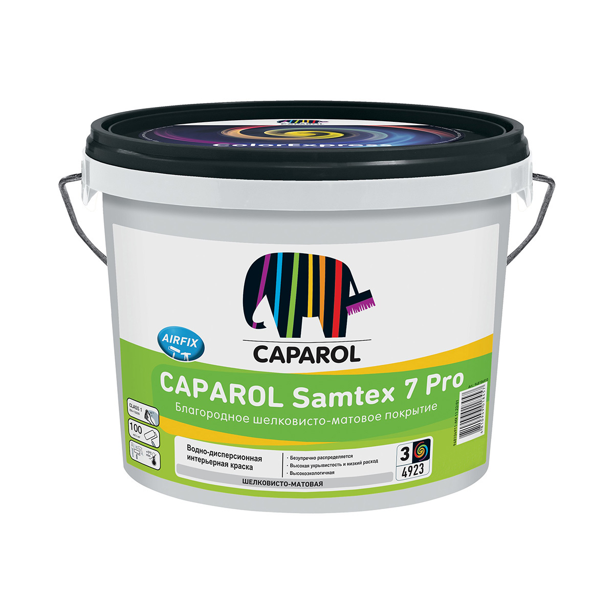 Краска интерьерная Caparol Samtex 7 Pro, акриловая, база 3, бесцветная, 9,4 краска интерьерная caparol samtex 3 pro база 3 бесцветная 9 4 л