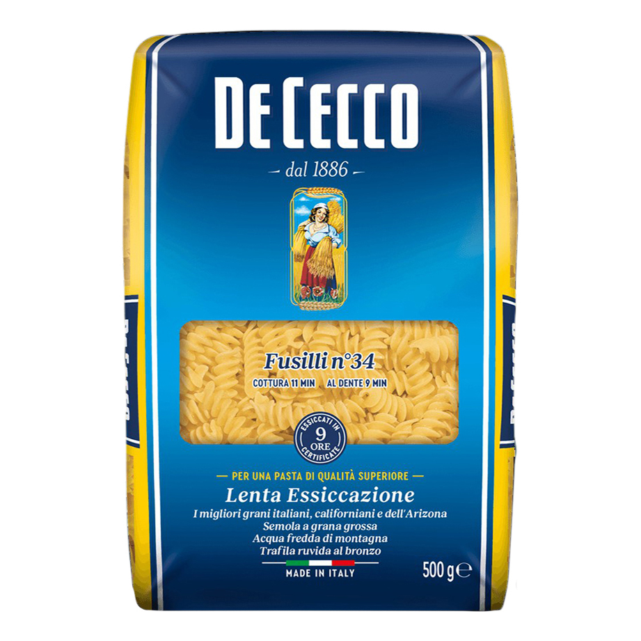 фото Макаронные изделия de cecco fusilli № 34 1 кг