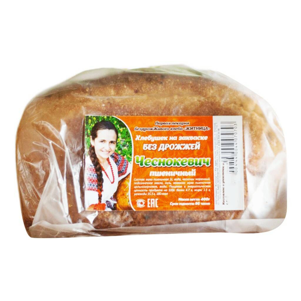 

Хлеб Житница Чеснокевич пшеничный 400 г, Чеснокевич пшеничный