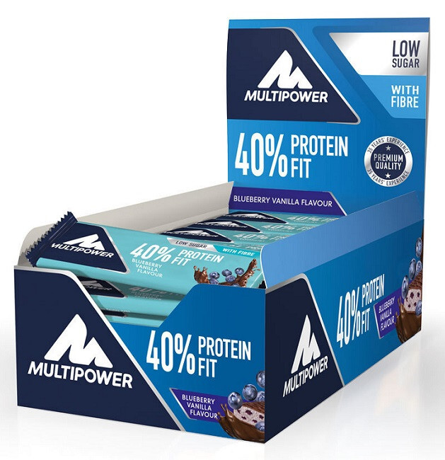 

Протеиновый батончик Multipower, Protein Fit Bar 40%, 24x35г (Голубика-Ваниль)