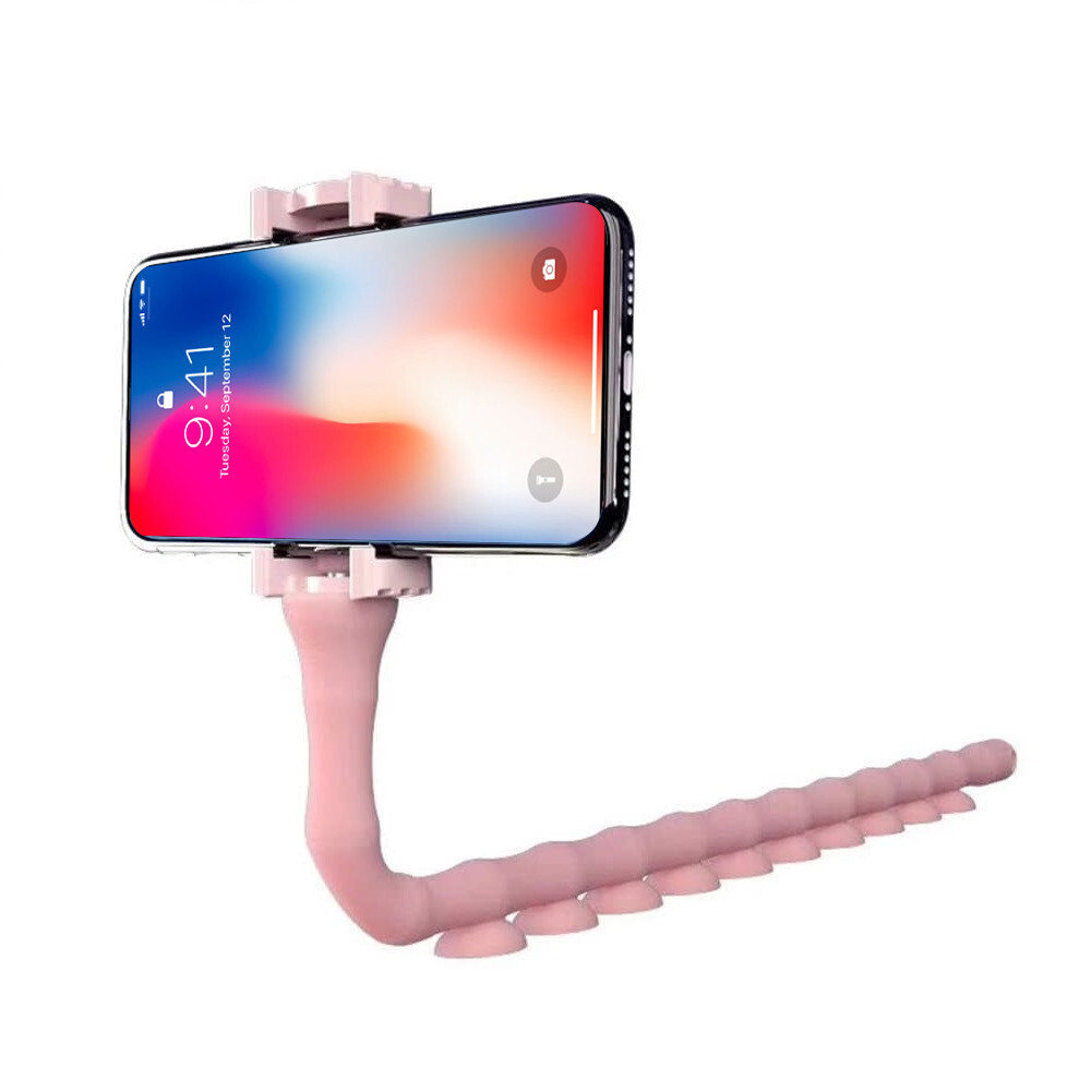 фото Держатель для телефона гибкий cute worm lazy holder, розовый goodstore24