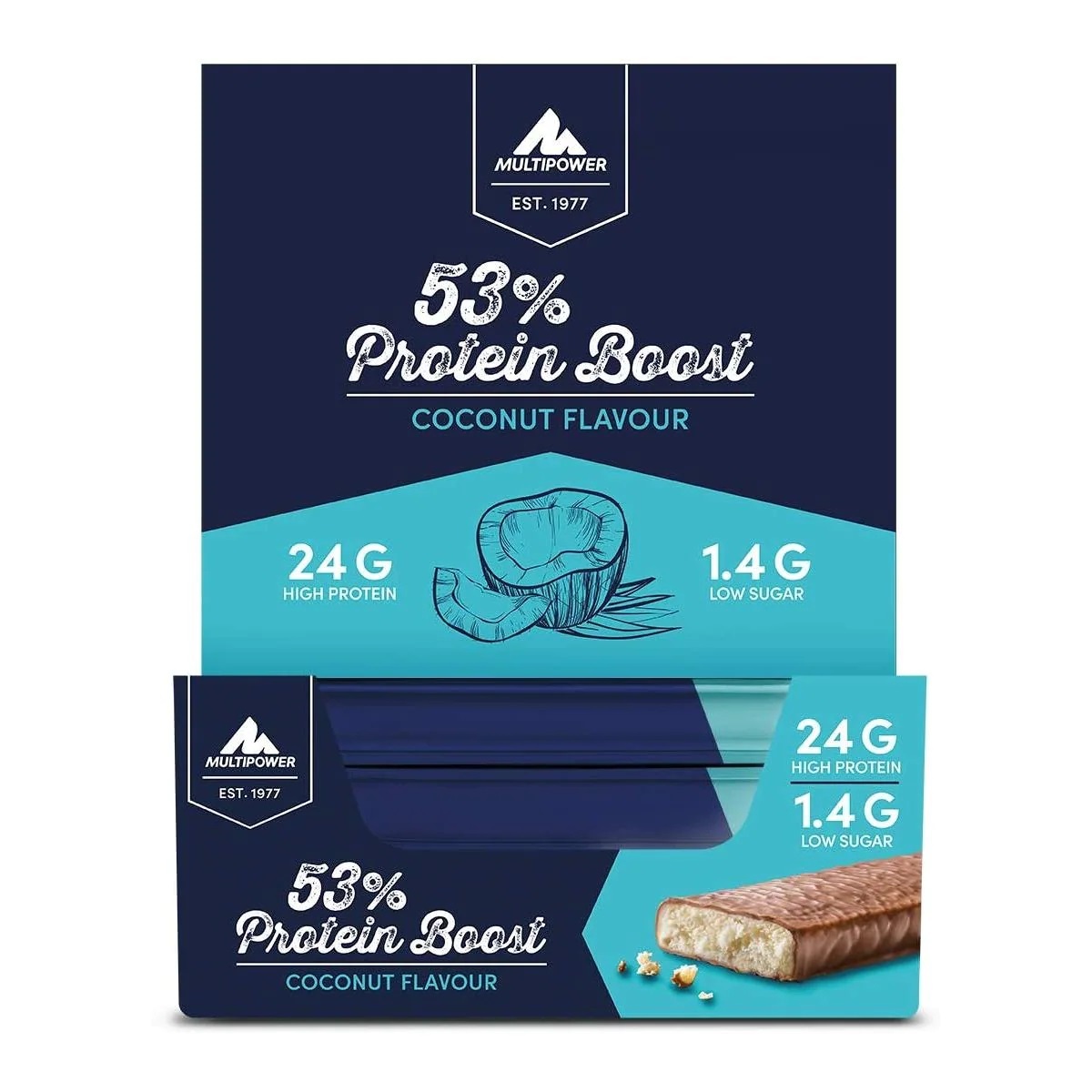 фото Протеиновый батончик multipower, 53% protein boost bar, 20x45г (кокос)