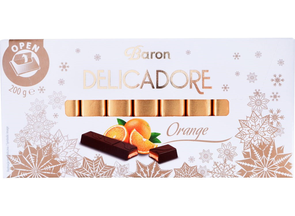 Шоколад Delicadore темный с апельсиновой начинкой 200 г