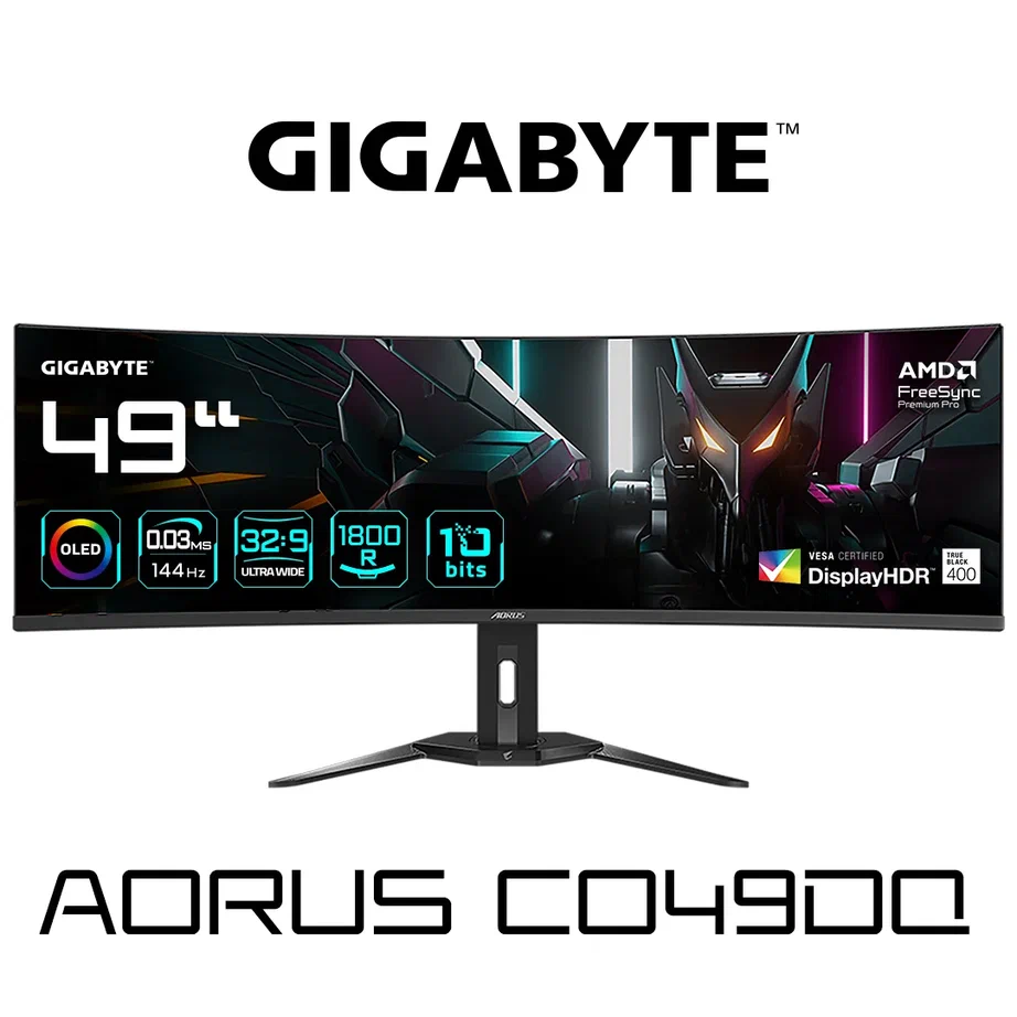 

49" Монитор GIGABYTE CO49DQ черный 144Hz 5120x1440 OLED, CO49DQ