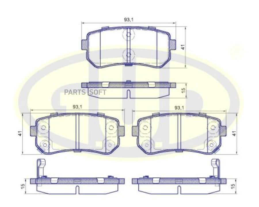 Колодки Зад Hyu I20 08-/I30 07-12/ Ix35 10-/Tuscon 04-10/ Kia Sportage 10- Eco-Line 1Шт 100044048549