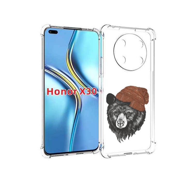 

Чехол MyPads Медведь в шапке 2 для Honor X30 / Magic4 Lite 5G, Прозрачный, Tocco