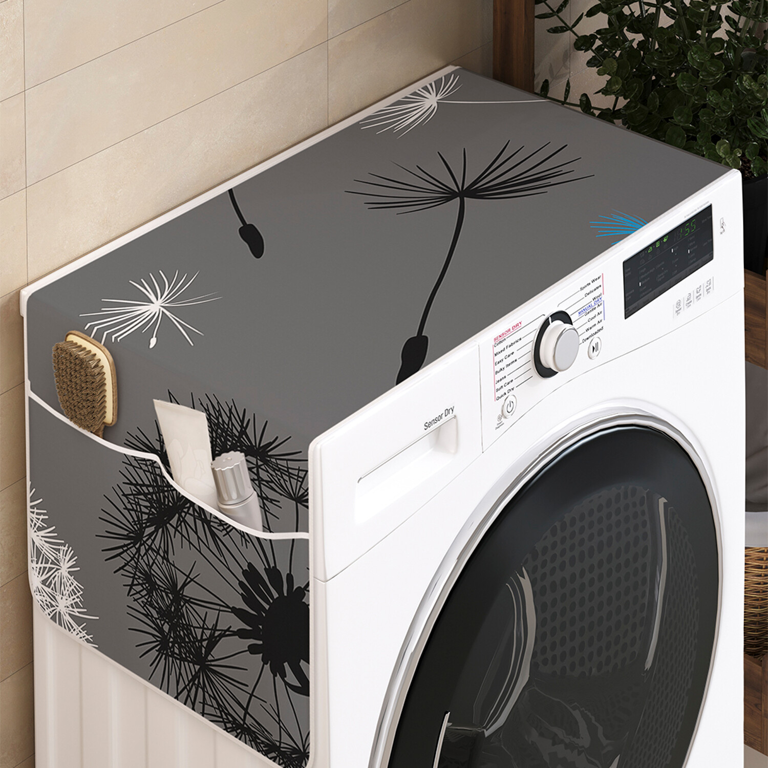 

Чехол накидка для стиральной машины Ambesonne с рисунком 35 на 120, Полет одуванчика