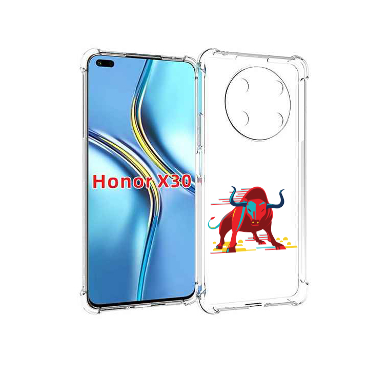 

Чехол MyPads Красный-бык для Honor X30 / Magic4 Lite 5G, Прозрачный, Tocco